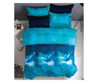 Szatén pamut fehérnemű, 2 lány, 4 darab, delfinek, R4-511