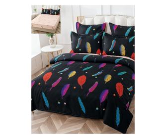 Finom ágyneműgarnitúra, ágynemű gumival, 6 részes, franciaágy, FNPE-16