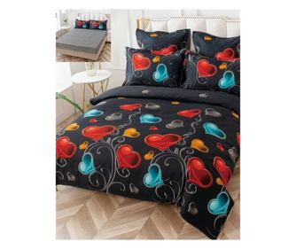 Finom ágyneműgarnitúra, ágynemű gumival, 6 részes, franciaágy, FNPE-17