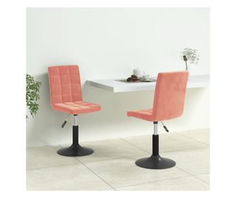 Pivotalna kuhinjska stola, 2 kosa, roza, žamet
