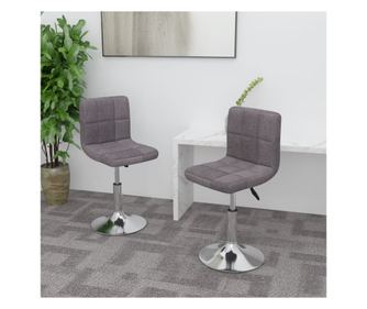 Zakretne kuhinjske stolice, 2 kom., sivo taupe, tekstil