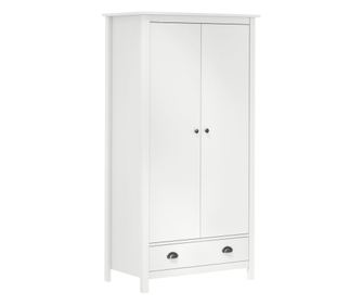 Hill Range 2 ajtós szekrény, fehér, 89x50x170 cm, tömör fenyőfa