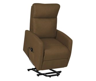 Zložljiv fotelj z navpičnim dvigom, rjav, tekstil