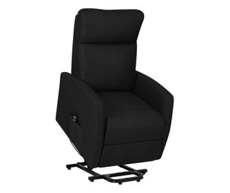 Zložljiv fotelj z navpičnim dvigom, črn, tekstil