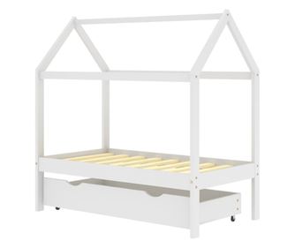 Okvir za dječji krevet s ladicom bijeli 70 x 140 cm od borovine