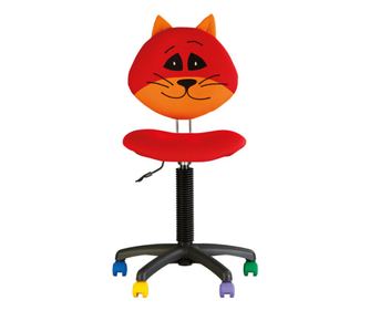Scaun de birou pentru copii Cat GTS, textil microsolco, rosu/oranj