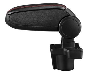 Подлакътник Mazda 2 (DJ) с контейнер за съхранение Черен/червен шев/Изкуствена кожа