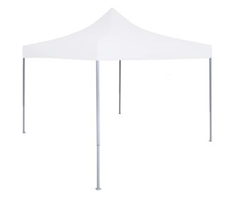 Professzionális összecsukható partysátor, fehér, 2 x 2 m, acél