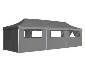 Hajtogathat 8 oldalas parti stor, antracit, 3 x 9 m