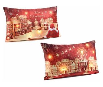 Σετ 2 χριστουγεννιάτικα μαξιλάρια με LED 48x29,5 cm