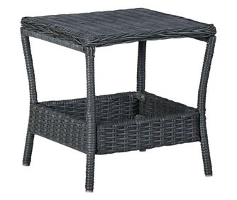 Vrtna mizica temno siva 45x45x46,5 poli ratan