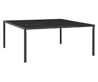 Τραπέζι Κήπου Μαύρο 170 x 170 x 74,5 εκ. από Ατσάλι / Γυαλί