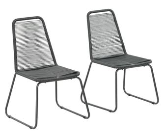 Vrtne stolice od poliratana 2 kom crne