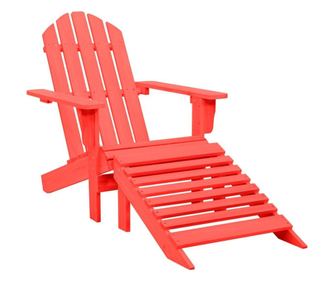 Adirondack kerti szk lbtartval, piros, tmr lucfeny