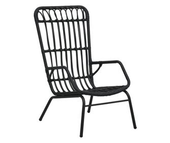 fekete polyrattan kerti szék