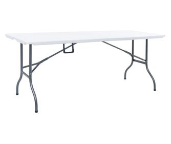 Zložljiva vrtna miza bela 180x72x72 cm HDPE