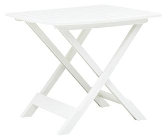 Zložljiva vrtna miza bela 79x72x70 cm plastika