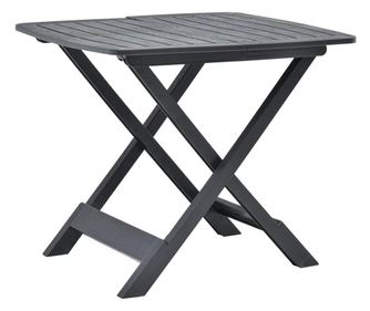 Zložljiva vrtna miza antracitna 79x72x70 cm plastika