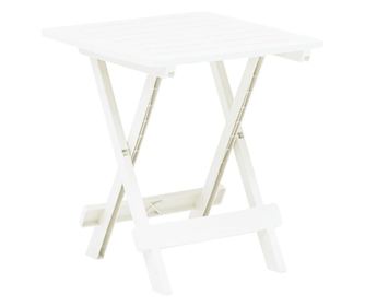 Zložljiva vrtna miza bela 45x43x50 cm plastika