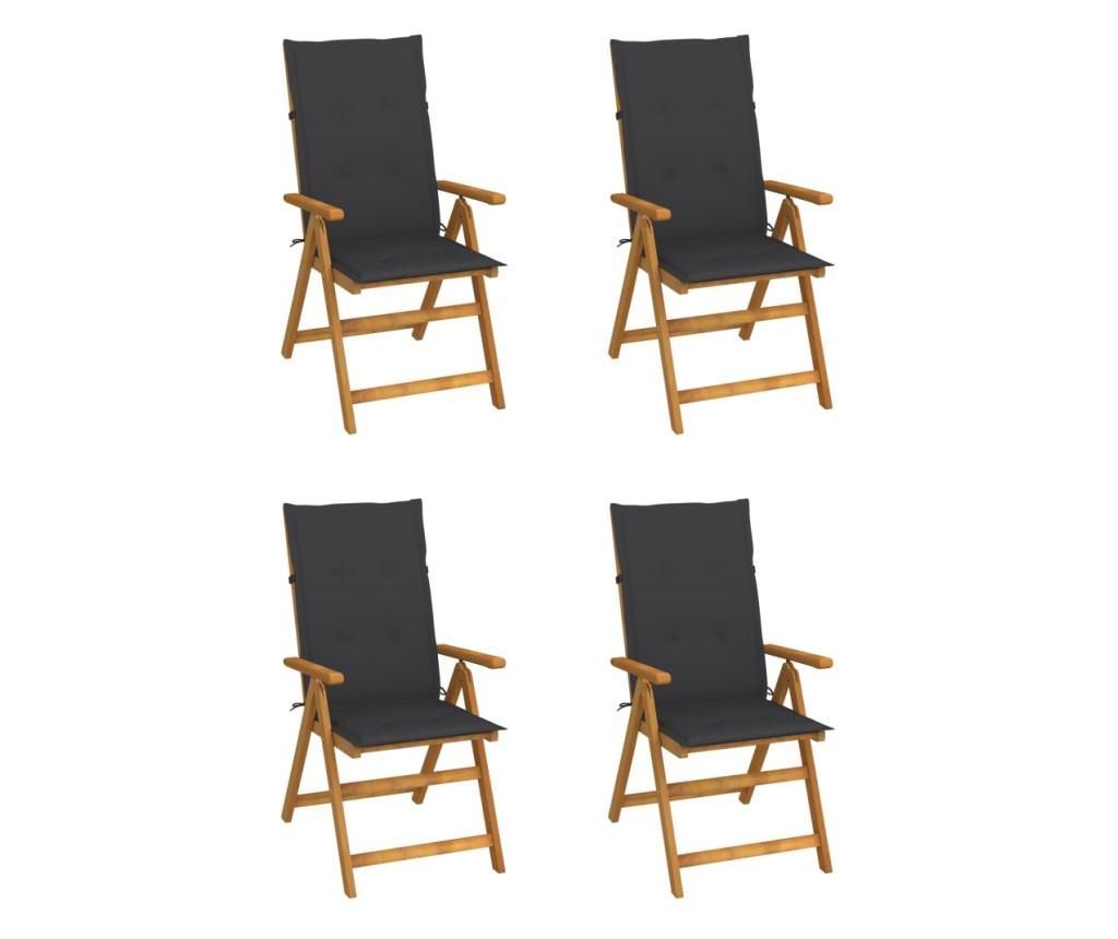 Hajtogathat kerti szkek, prnkkal, 4 db, tmr akcfa