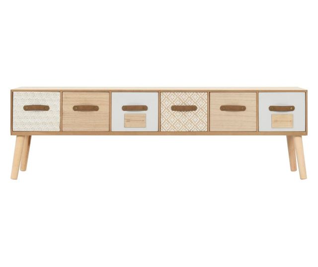 TV komoda sa 6 ladica, 130 x 30 x 40 cm, masivno borovo drvo