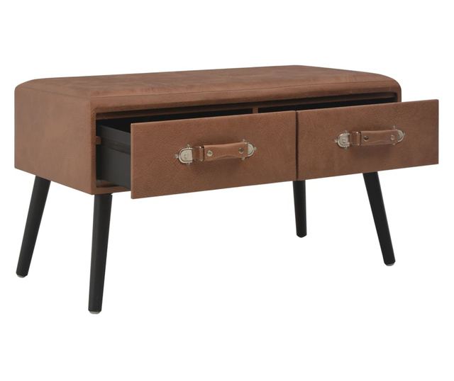 Stolić za kavu, tamno smeđi, 80 x 40 x 46 cm, eko koža