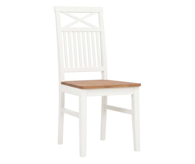 Kuhinjske stolice, 2 kom., bijele, masivno hrastovo drvo