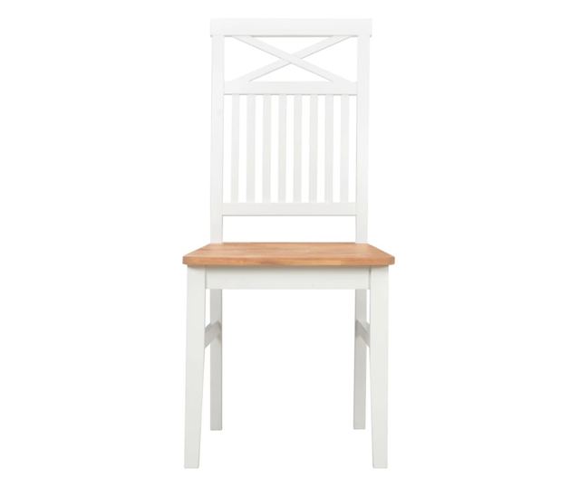 Kuhinjske stolice, 2 kom., bijele, masivno hrastovo drvo