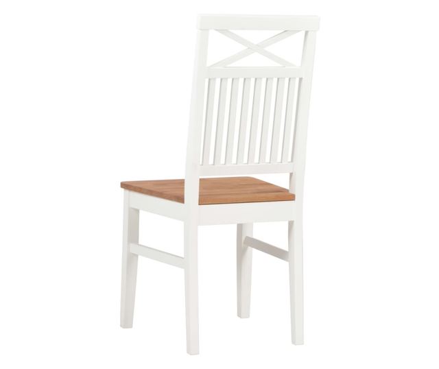 Kuhinjske stolice, 2 kom., bijele, masivno hrastovo drvo