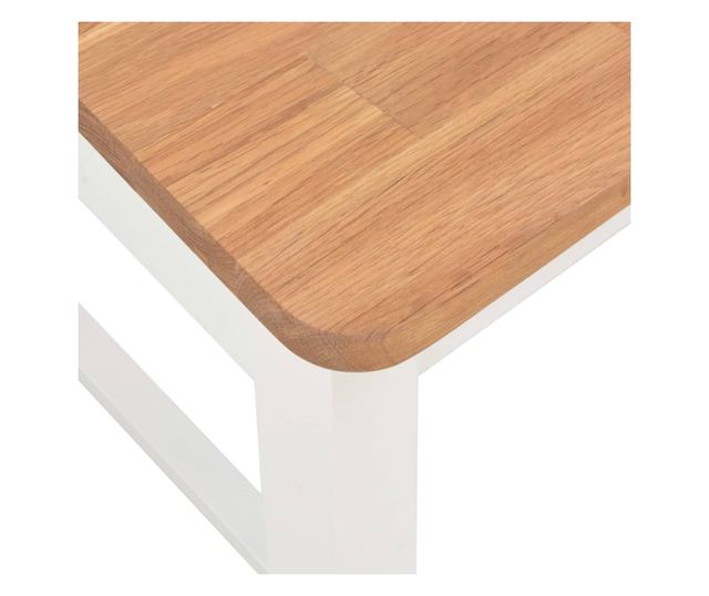 Kuhinjske stolice, 2 kom., bijele, masivno hrastovo drvo