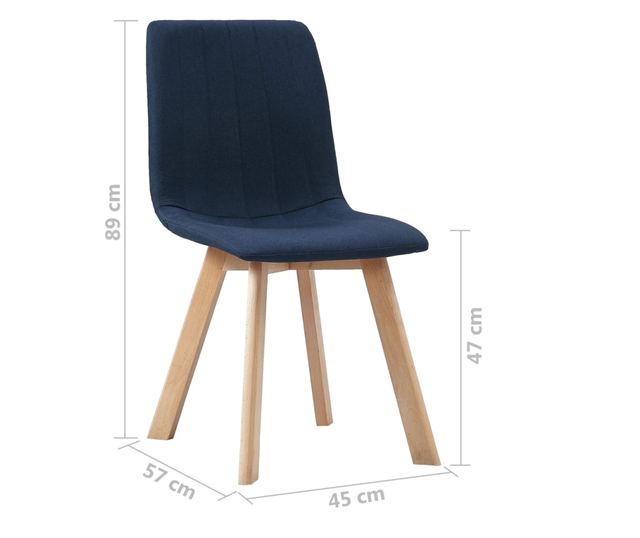 Stolice za blagovaonicu, 4 kom., plave, tekstilni materijal