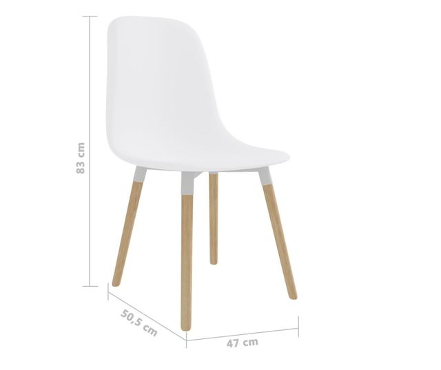 Kuhinjske stolice, 6 kom., bijele, plastika