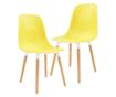 Kuhinjske stolice, 2 kom., žute, plastika