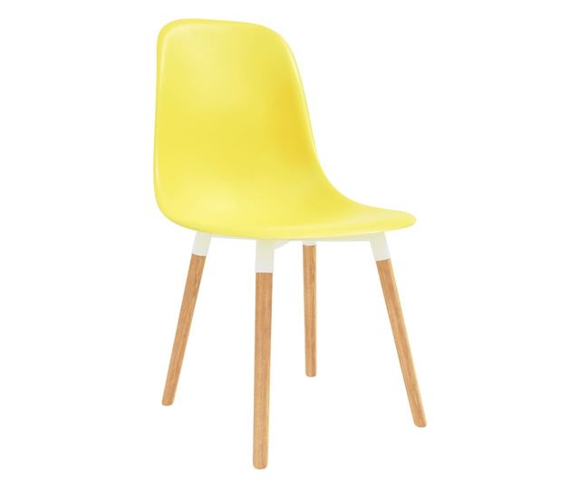 Kuhinjske stolice, 2 kom., žute, plastika