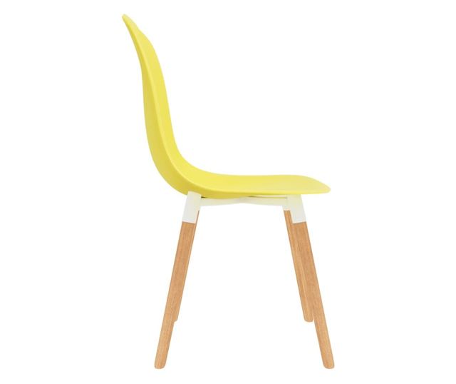 Kuhinjske stolice, 2 kom., žute, plastika