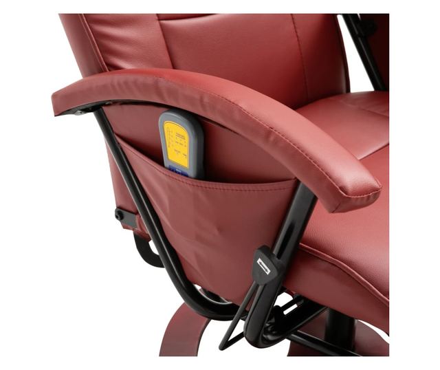 Masažna fotelja, vinsko crvena, eko koža