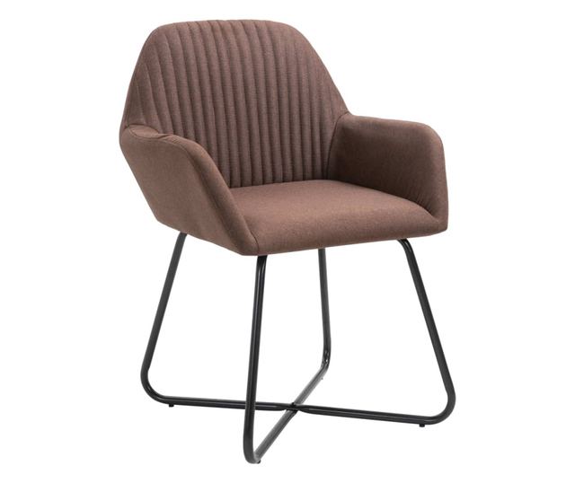 Stolice za blagovaonicu, 4 kom., smeđe, tekstilni materijal