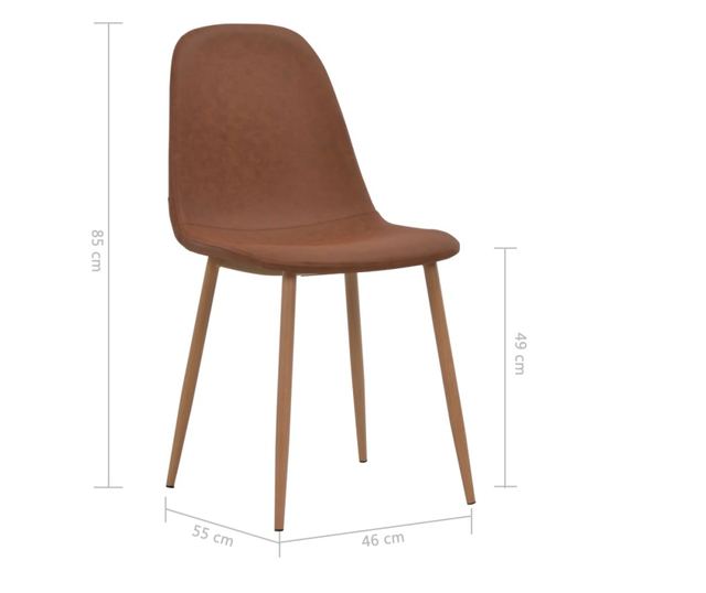 Kuhinjske stolice, 2 kom., smeđe, umjetna koža