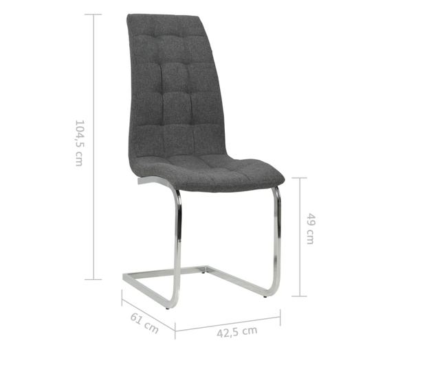 Kuhinjske stolice, 2 kom., tamno siva, tekstil