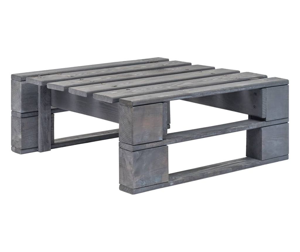 Tabureti od vrtnih paleta, sivi, tretirani bor. - 2