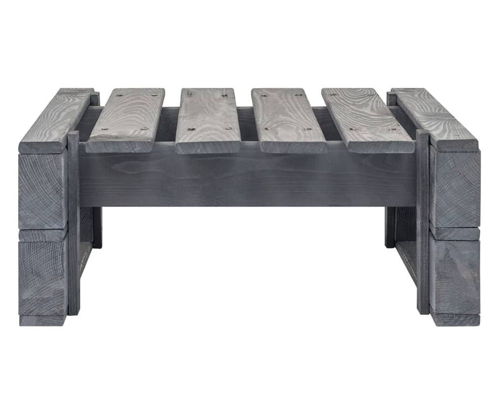 Tabureti od vrtnih paleta, sivi, tretirani bor. - 3