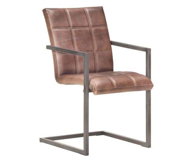 Konzolne kuhinjske stolice, 2 kom., smeđe, prirodna koža