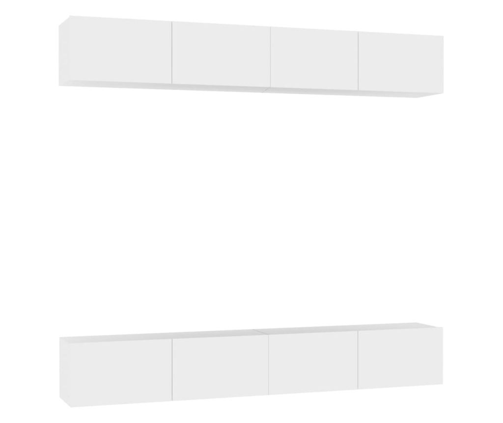 TV komode, 4 kom., bijela, 100x30x30 cm, iverica - 2