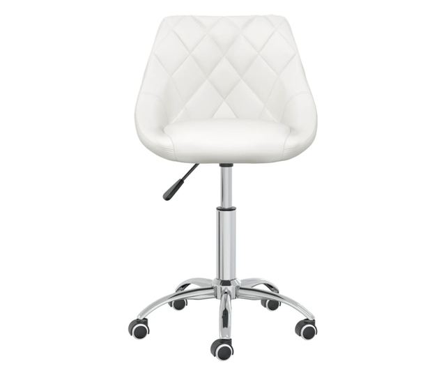 Zakretne kuhinjske stolice, 2 kom., bijele, umjetna koža