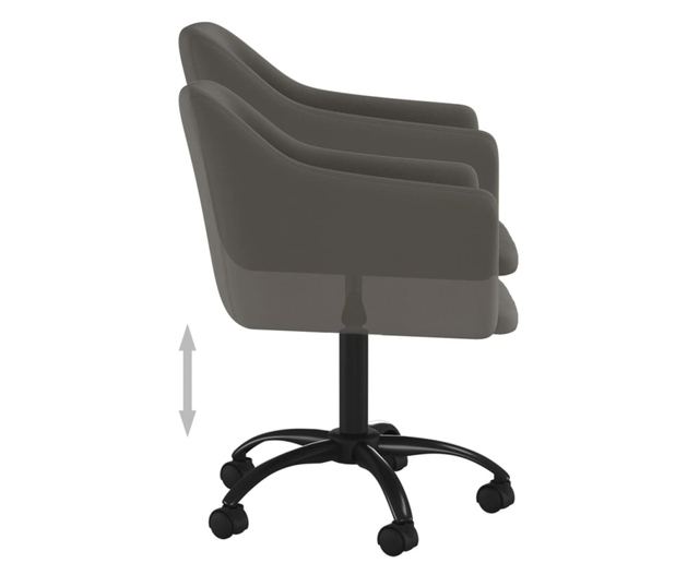 Okretne kuhinjske stolice, 2 kom, tamnosive, baršunaste