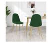 Kuhinjske stolice, 2 kom, Tamnozelene, Baršunaste