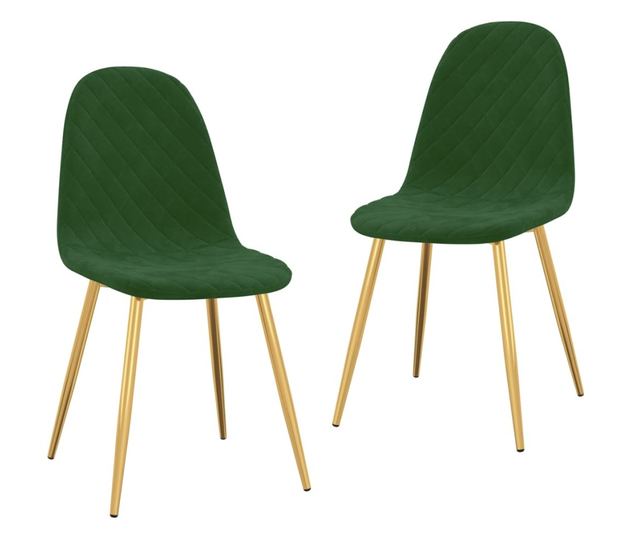 Kuhinjske stolice, 2 kom, Tamnozelene, Baršunaste