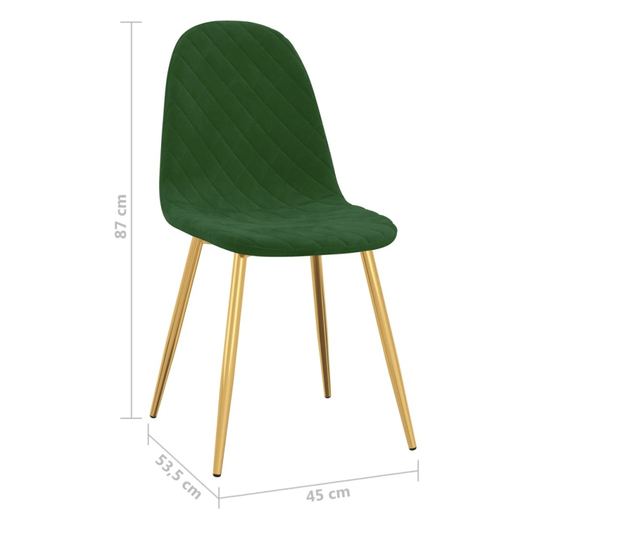 Kuhinjske stolice, 2 kom, Tamnozelene, Baršunaste