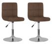 Zakretne kuhinjske stolice, 2 kom., smeđe, tekstil