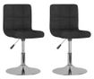 Zakretne kuhinjske stolice, 2 kom., crne, tekstil